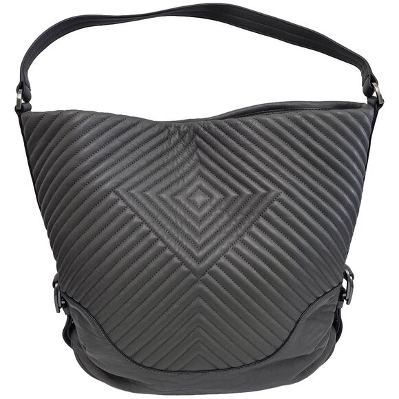 Vince Camuto Tave Hobo Leather Handbag - Power Grey - Picture 1 of 8